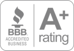 a logo for bbb accredited business that is a plus rating