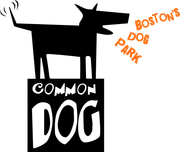 A black and white logo for boston 's dog park