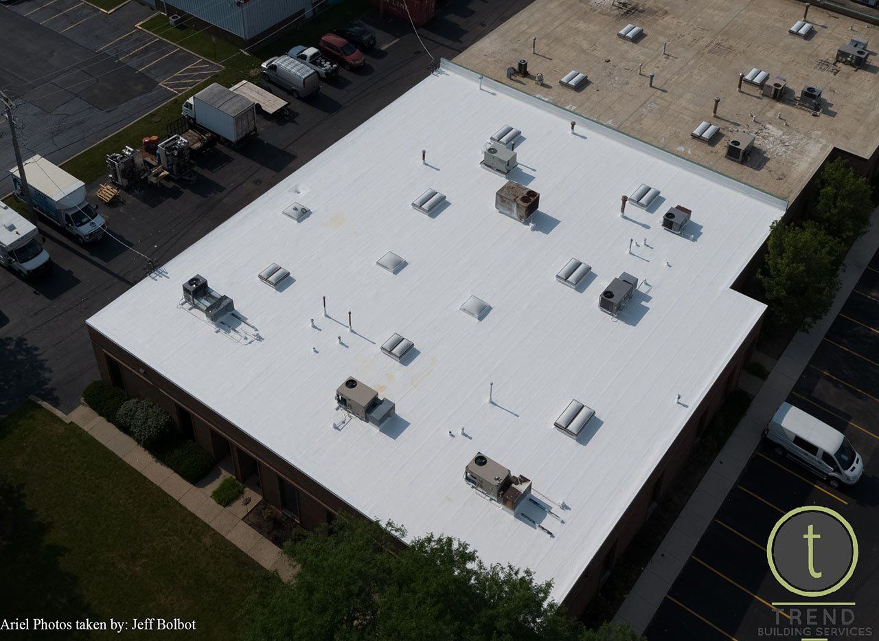 Completed Commercial Roof Coating in Roselle, IL
