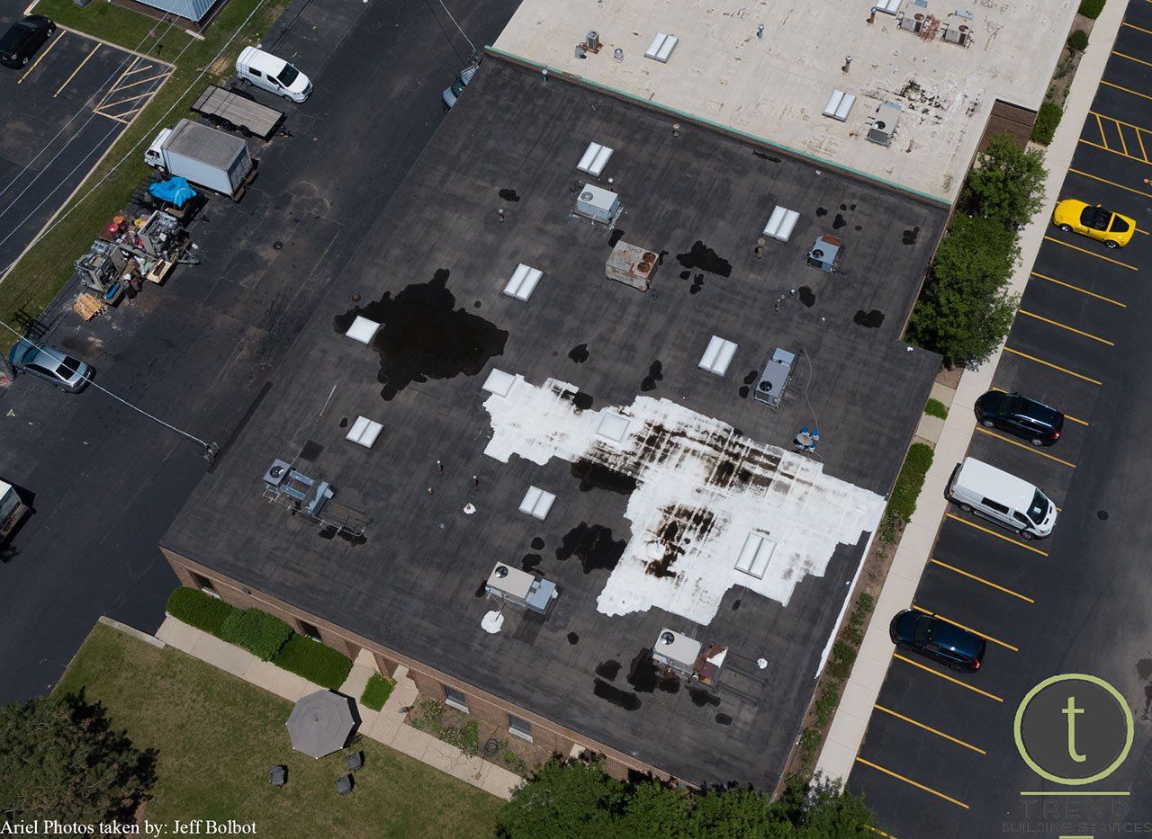 Commercial Roof Coating Before — Schaumburg, IL — Trend Painting And Decorating Inc