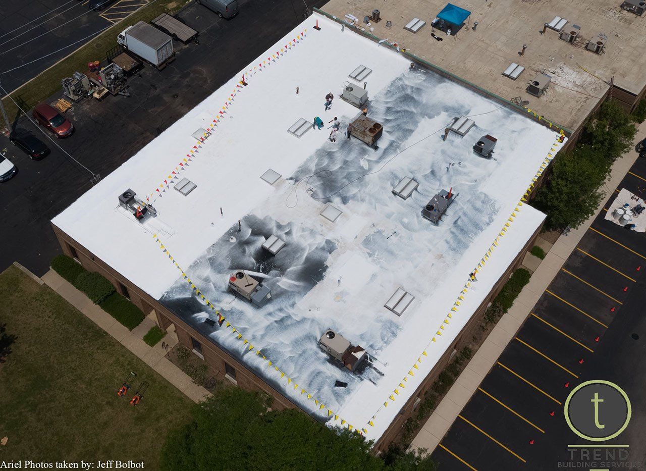 Commercial Roof Coating During — Schaumburg, IL — Trend Painting And Decorating Inc
