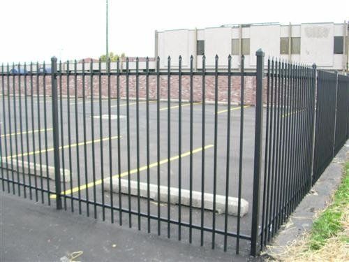 Black metal fence 