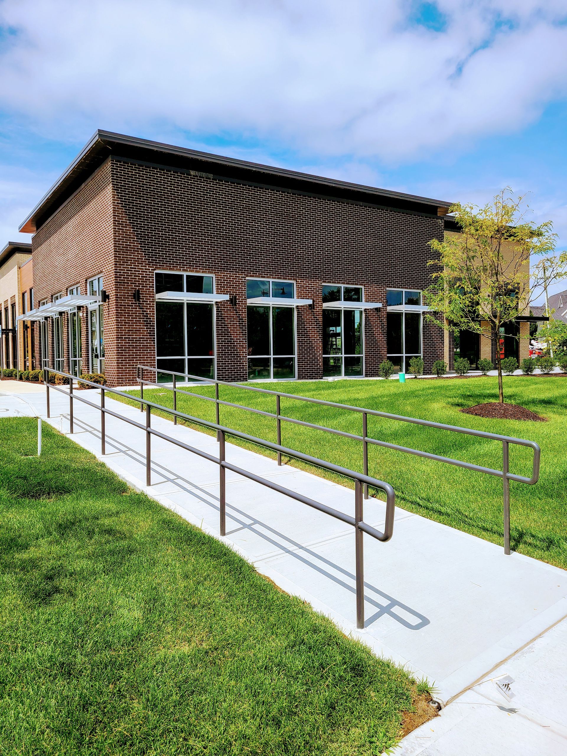 A building with brick facade