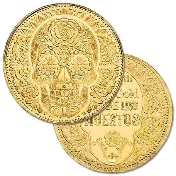 Day of the Dead Rose Skull 1/200 Oz Gold