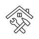 House With A Wrench And Hammer Icon