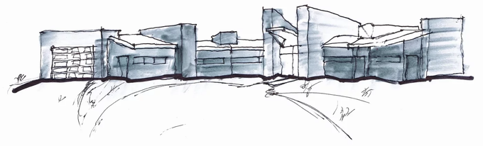 A Watercolor Sketch of a Mid-Missouri Home By Movement Custom Homes.