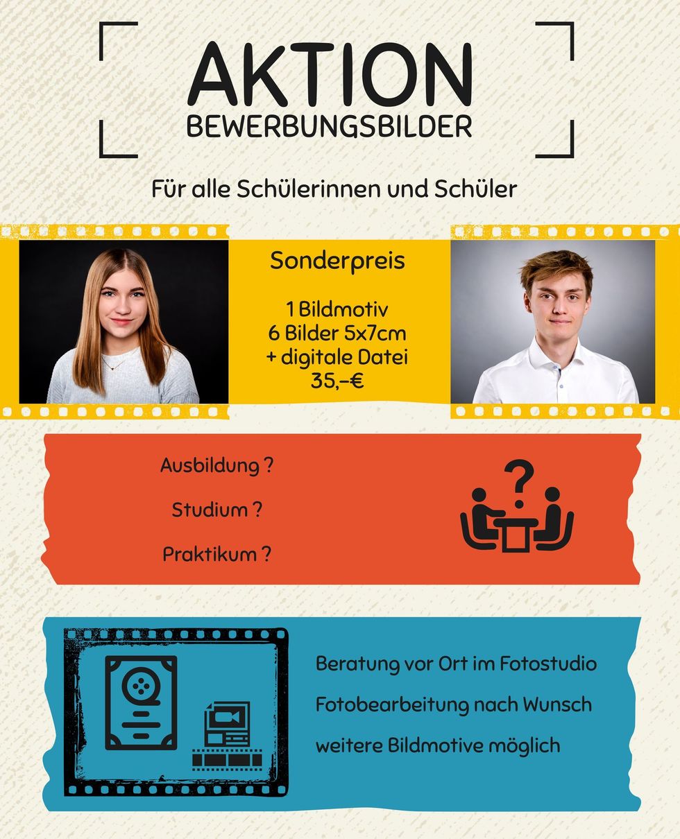 Aktion Bewerbungsbilder für Schülerinnen und Schüler