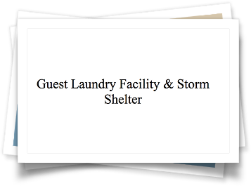 A picture of a guest laundry facility and storm shelter