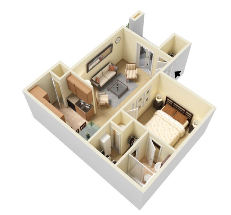 1 Bed | 1 Bath floorplan