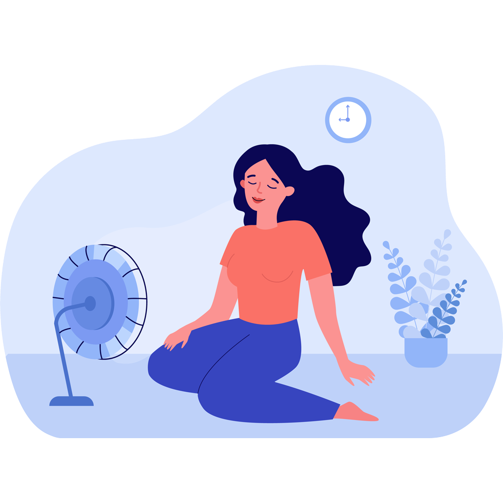 Woman Using an Electric Fan — El Cajon, CA — Clear Heating and Air