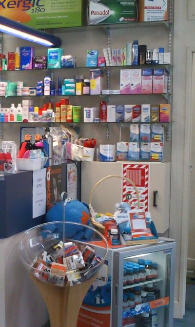 Shelves and display in a Dunedin chemist