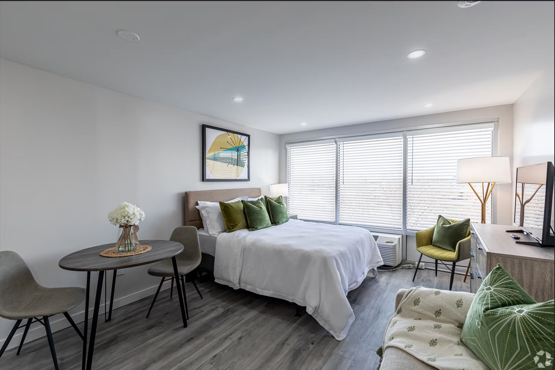 Studio apartment with sleeping and seating area at The Millennium Hartford