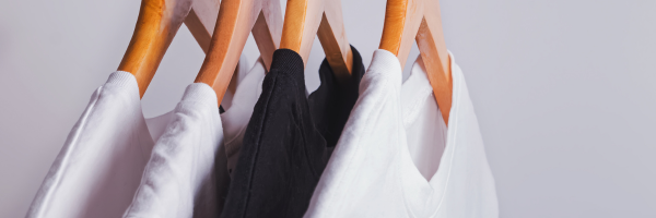 T-shirts hanging on a rack