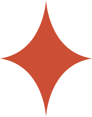 Orange diamond shape with four points.