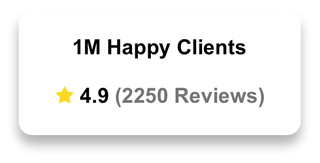 1M happy clients with a 4.9-star rating from 2250 reviews.
