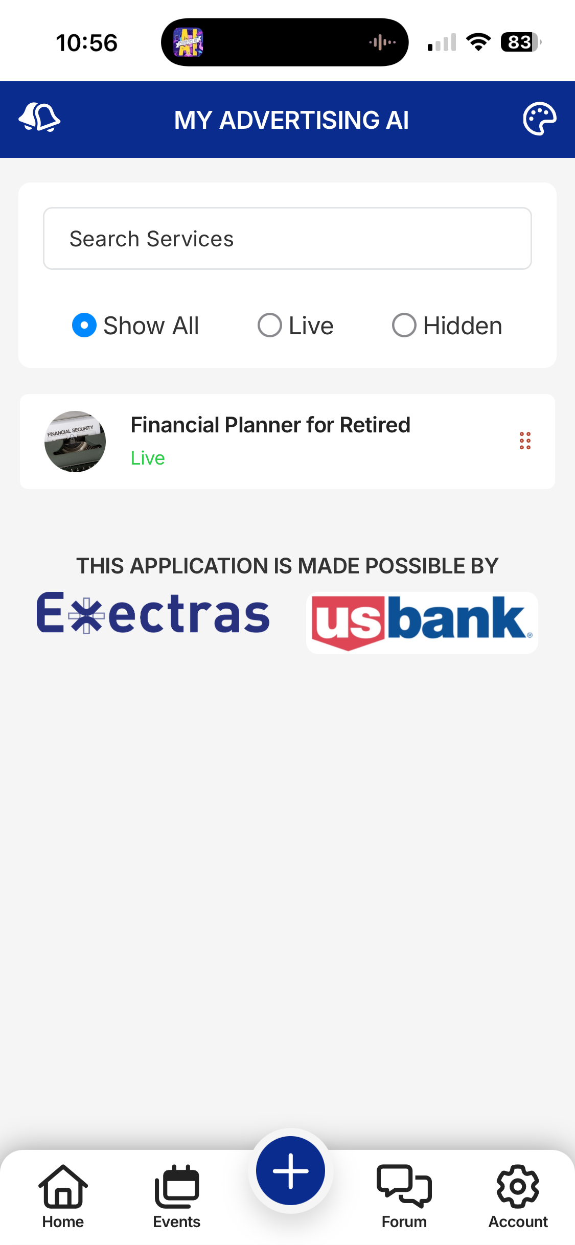 A mobile app screen with content from