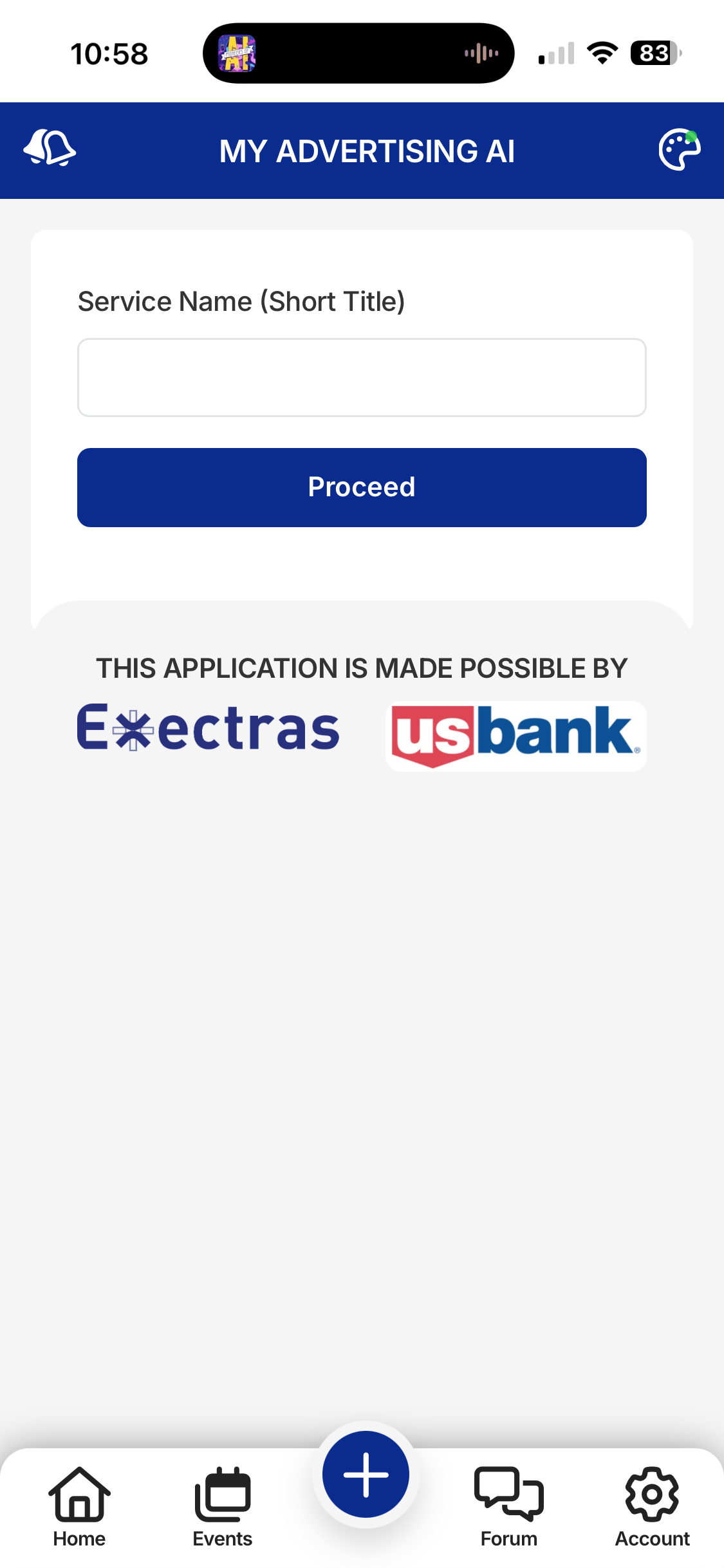 A mobile app login screen with a prompt to enter a password. Logos of Execetras and US Bank are at the bottom.