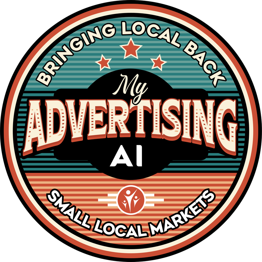 Logo for My Advertising AI: vintage round design with text 