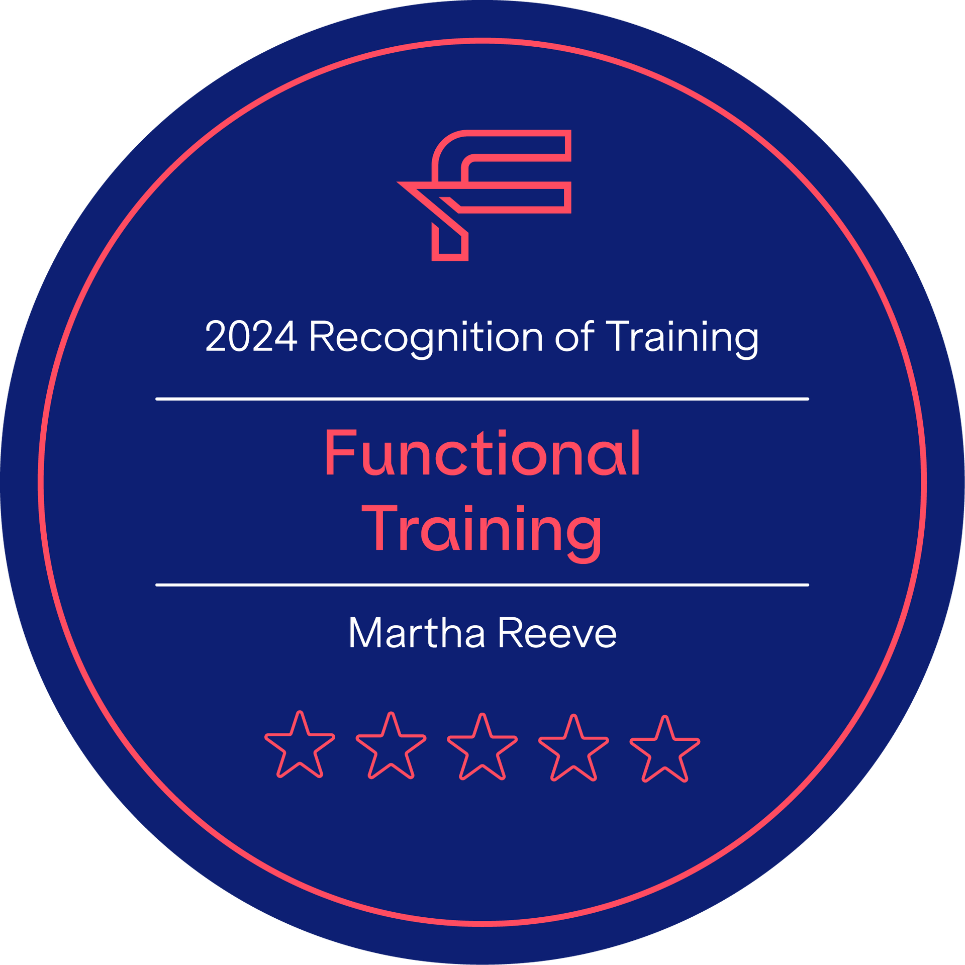 A blue circle with the words `` functional training '' on it.