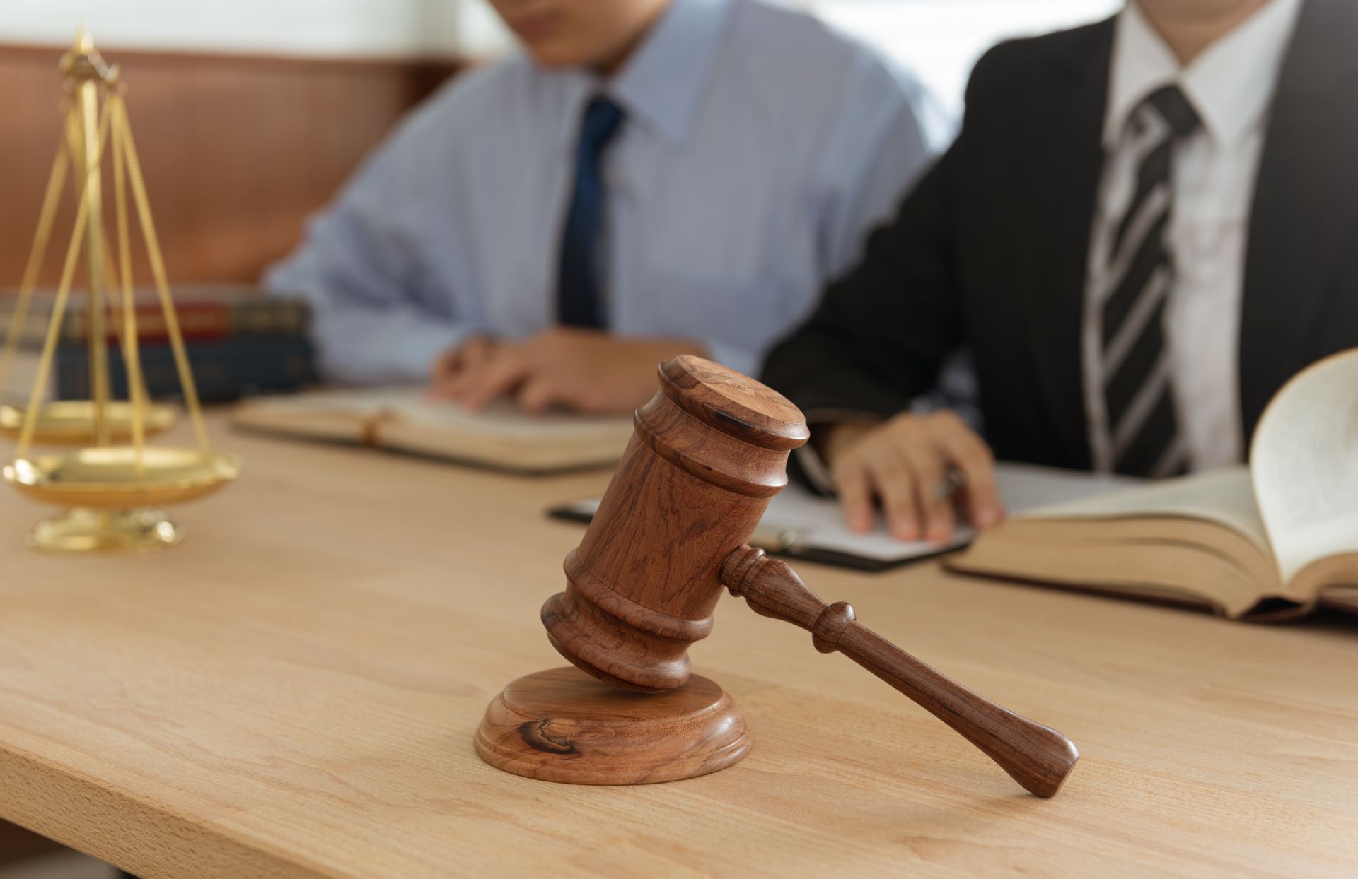 A wooden judge 's gavel .