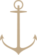 A silhouette of an anchor on a white background.