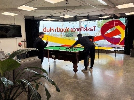 Pool table in youth hub