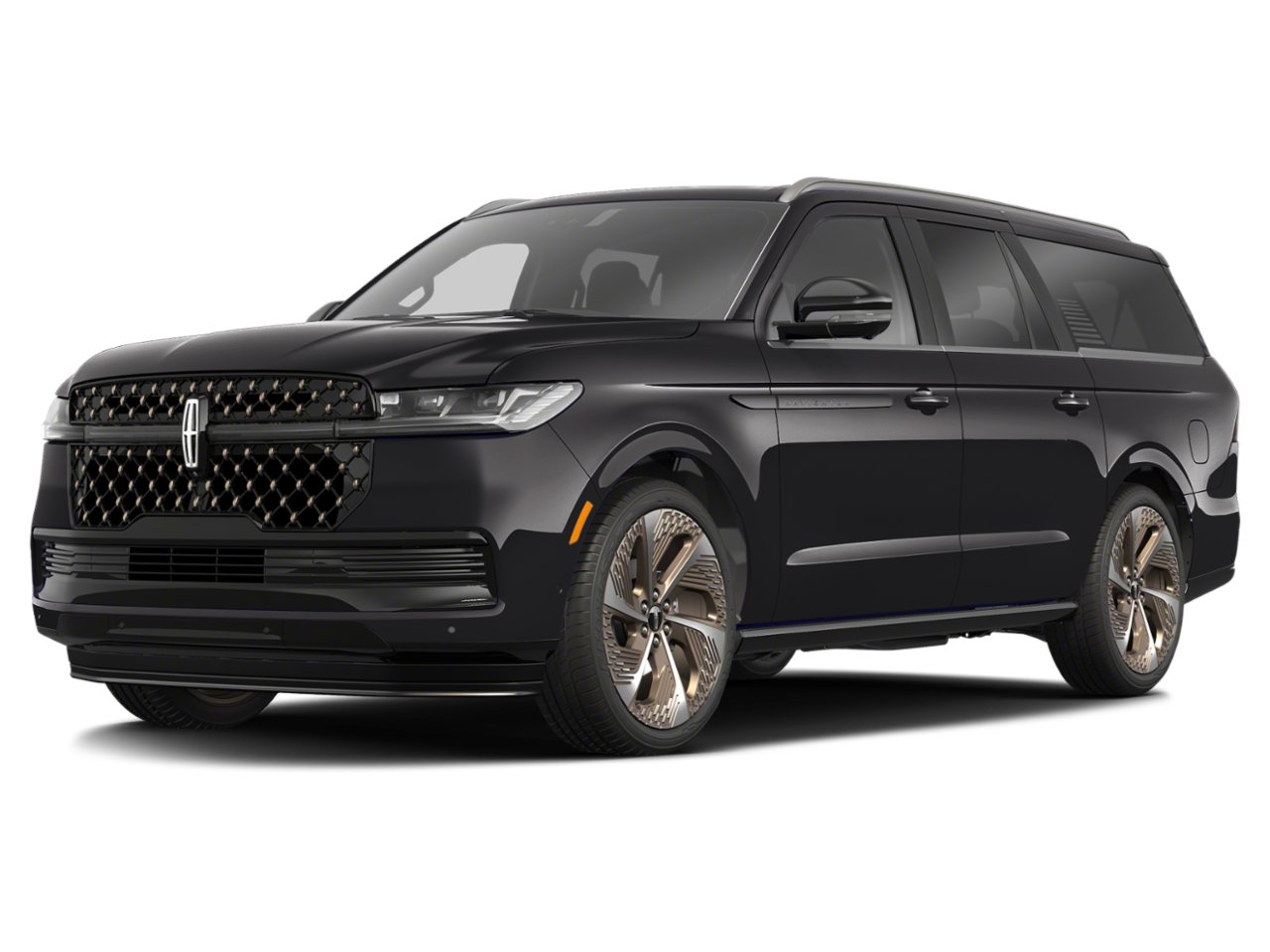 A black lincoln navigator is shown on a white background.