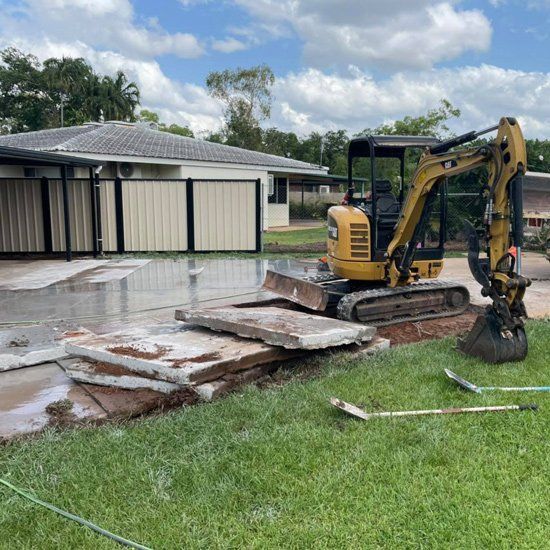 Using Heavy Machiner for Concrete Repair — Mobcon Construction in Berry Springs, NT