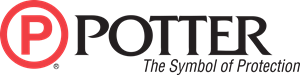 Logo of Potter, with a red circle containing a white 