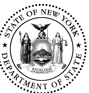The seal of the state of new york department of state