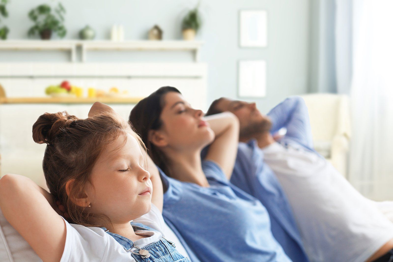 Relaxed Young Family Resting