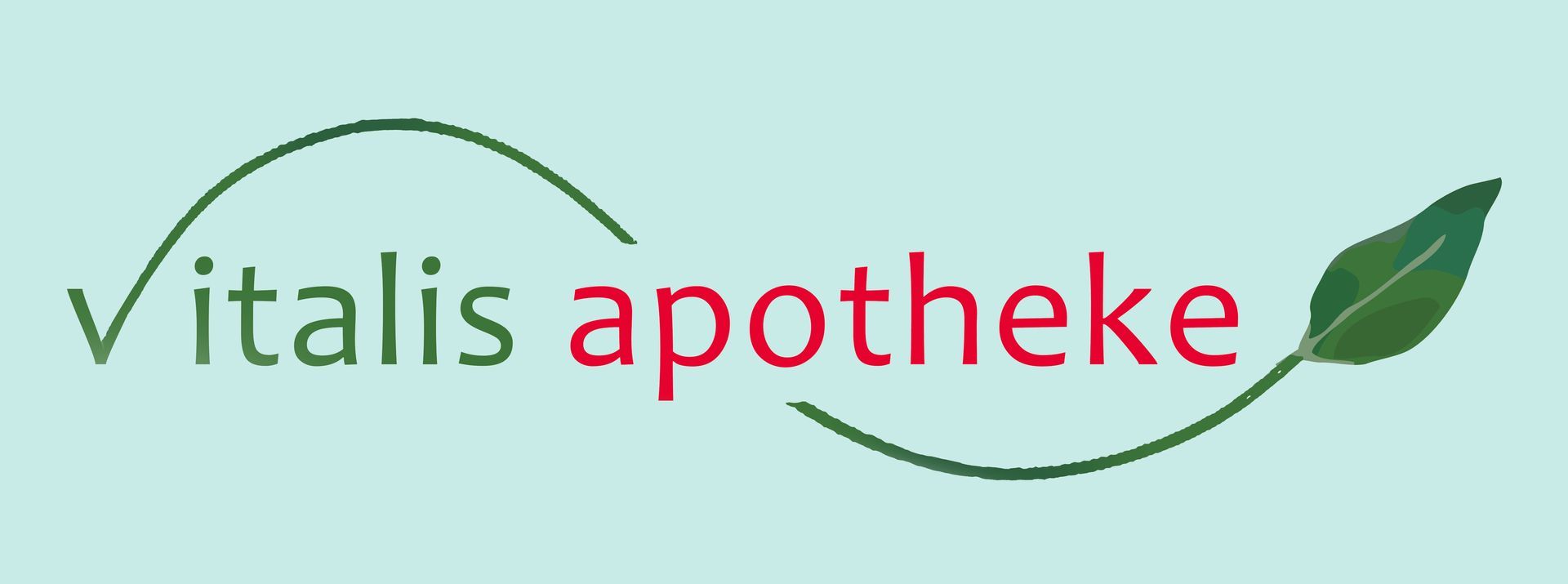 Auf weißem Hintergrund ist ein Logo der Vitalis Apotheke zu sehen