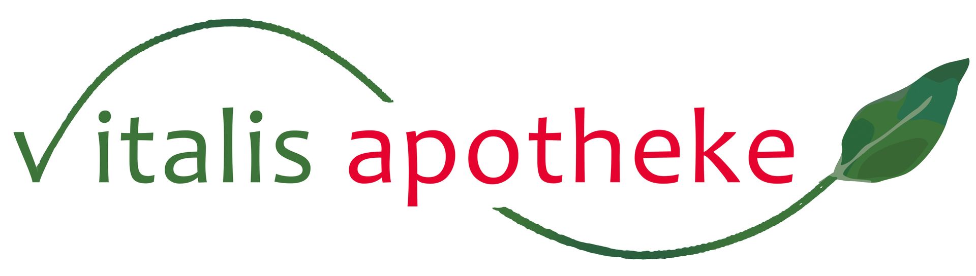 Auf weißem Hintergrund ist ein Logo der Vitalis Apotheke zu sehen
