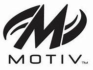 A black and white logo for a company called motiv.