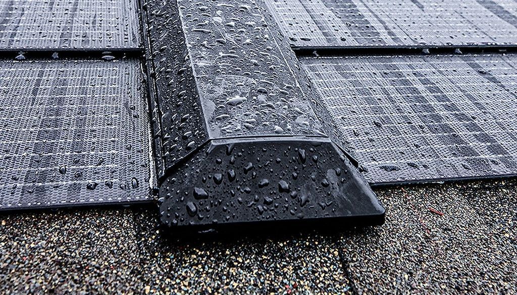 a close up of nailable solar shingles
