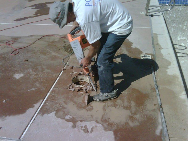 Pool skimmer getting replaced