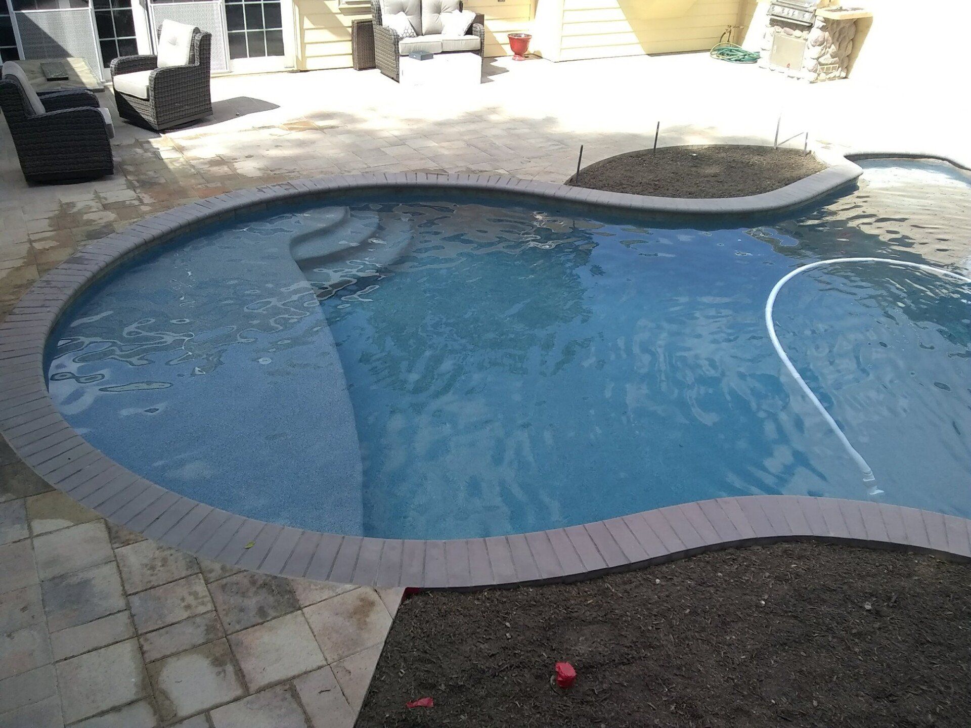 A pool getting repaired