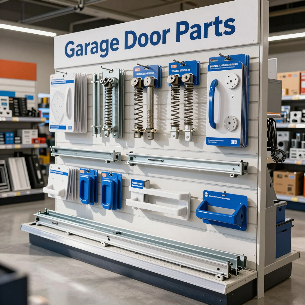 A retail display wall labeled 