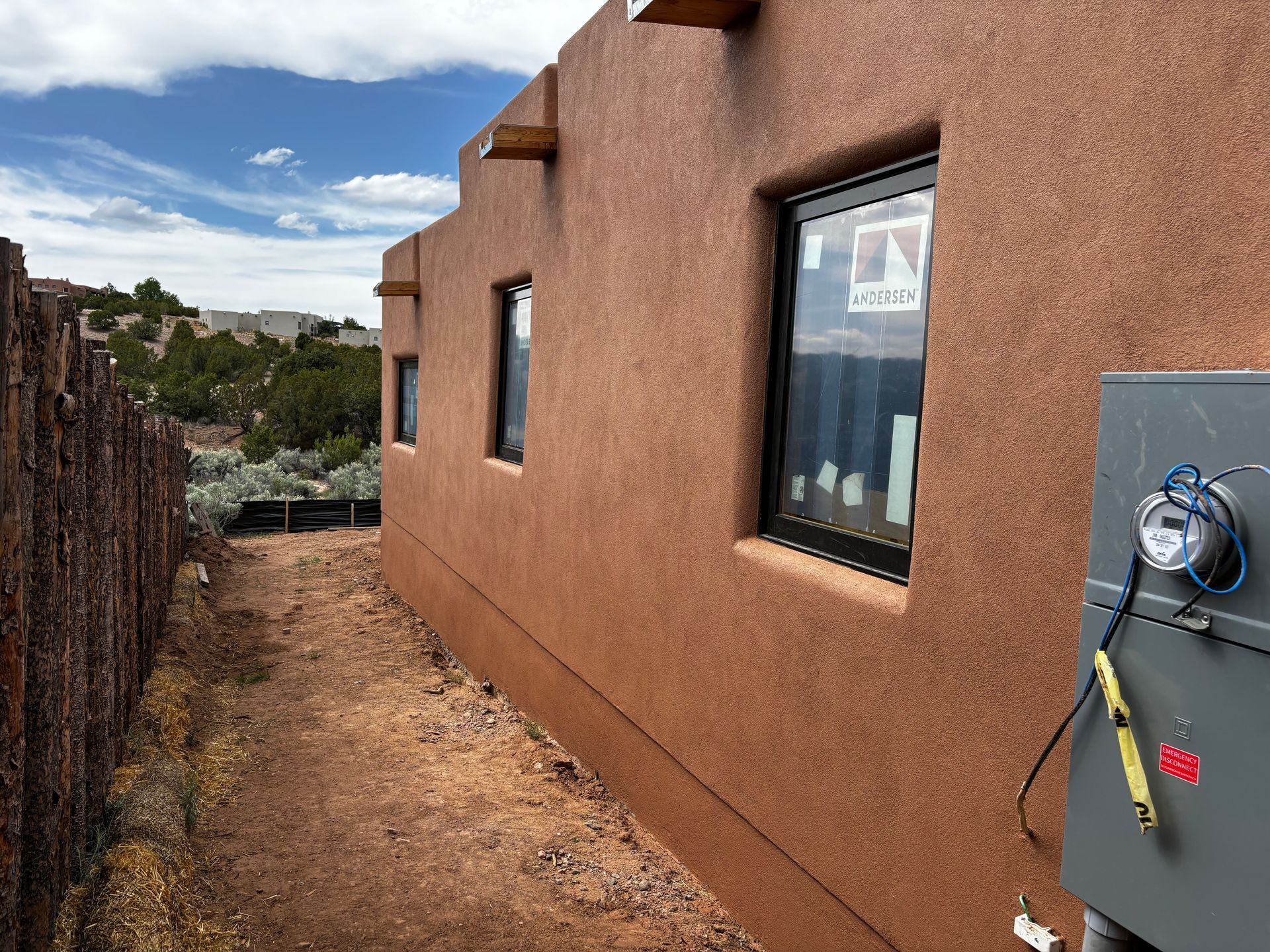 Residential stucco renovation on a Santa Fe NM home exterior