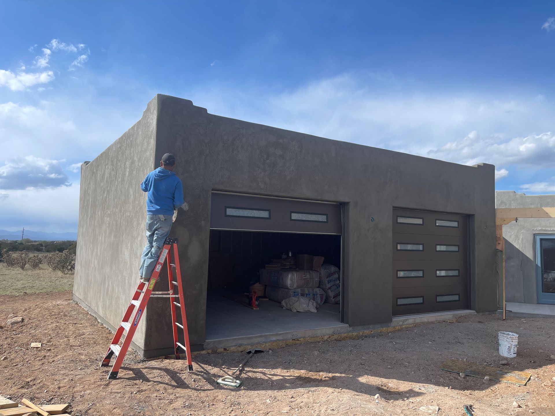 Garage addition construction in Eldorado NM by Santa Fe R&R