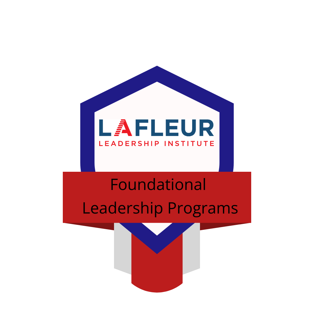 A logo for lafleur leadership institute foundational leadership programs