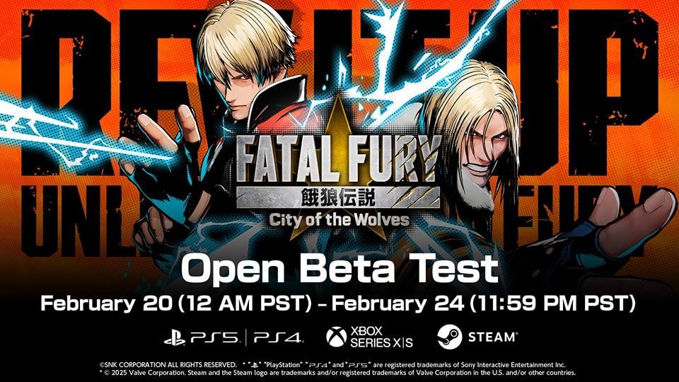 Open Beta de Fatal Fury: City of the Wolves chegará em 20/02.