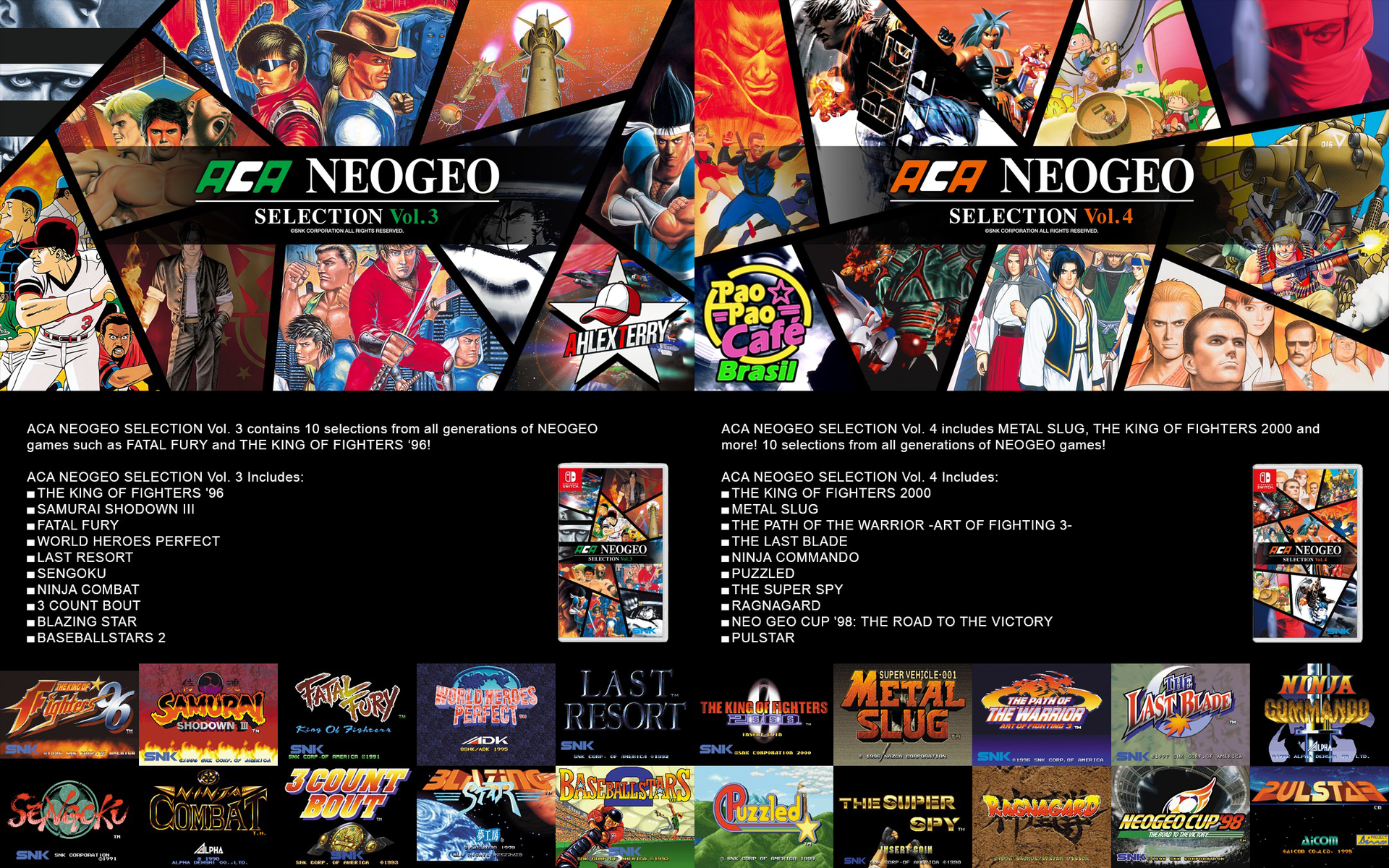 ACA NeoGeo Selection Vol. 3 e 4 chegando para o Nintendo Switch!