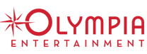 The olympia entertainment logo is red and white with a star in the middle.