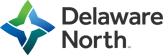 The logo for delaware north is a blue and green diamond.
