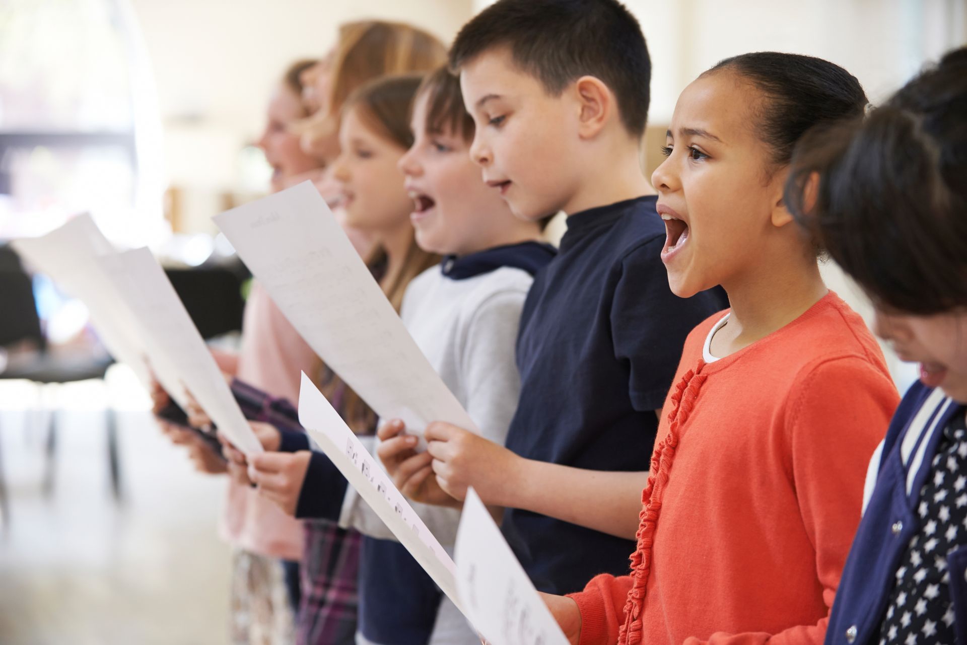 Children singing in a choir