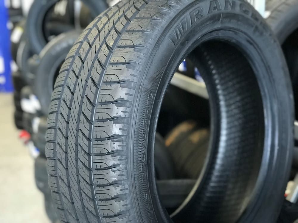 A Close Up Of A Tire That Says Wrangler On It — Sojos Mechanical & Tyre Service In West Gosford, NSW
