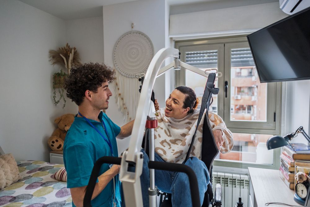 Nurse Assisting Patient in a Bright Hospital Room — Blue Stone Medical & Professional in West Rockhampton, QLD