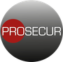 Un logo pour prosecur avec un cercle rouge au milieu