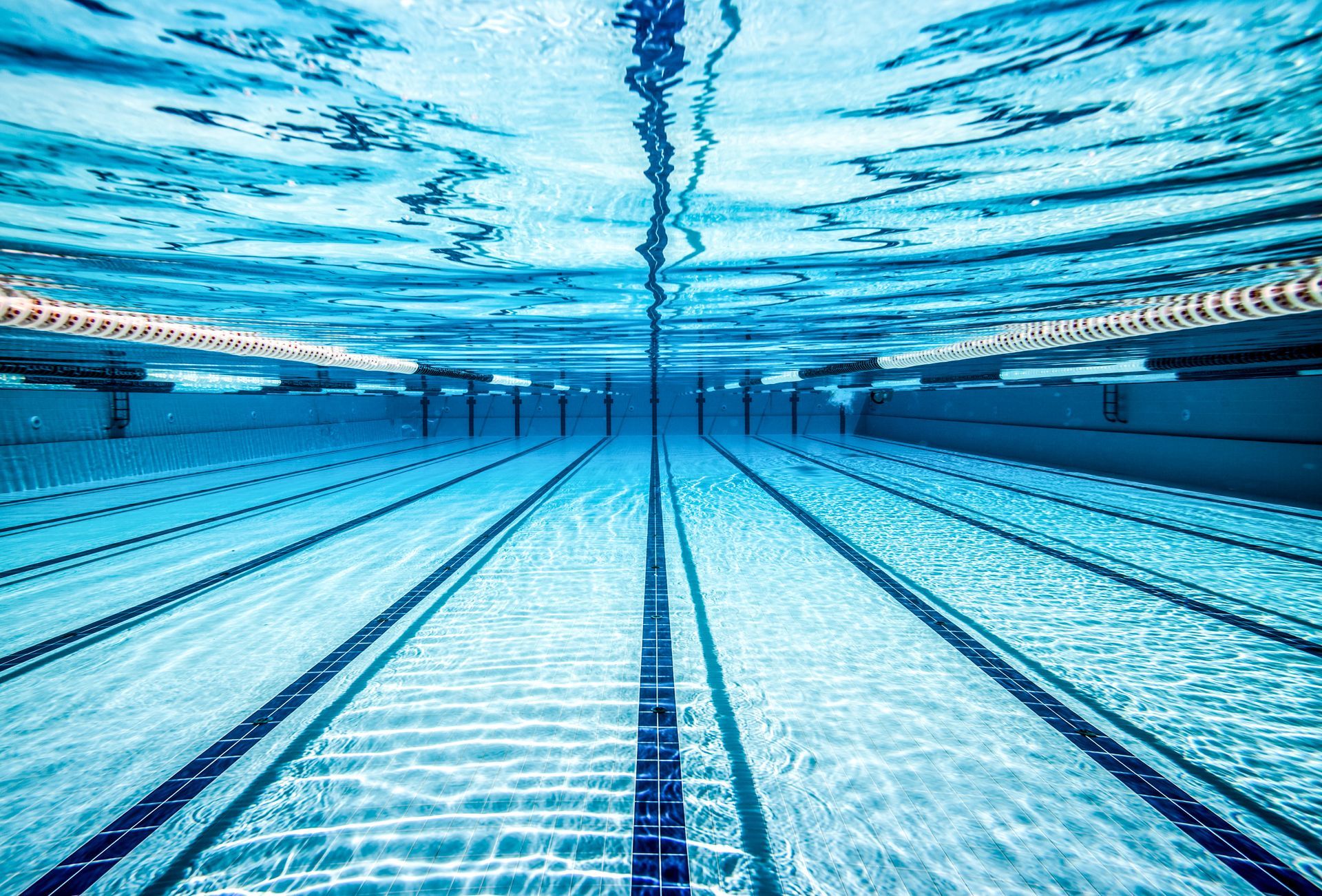 A view of a swimming pool from underwater.